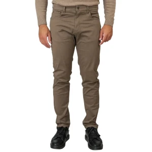 Duże męskie spodnie chinosy prosta nogawka Double Urban Outfitters FP-4082 brązowe