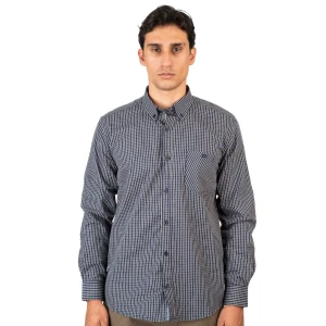 Duża męska koszula w kratę z długim rękawem Double Urban Outfitters GS-5132 granatowa
