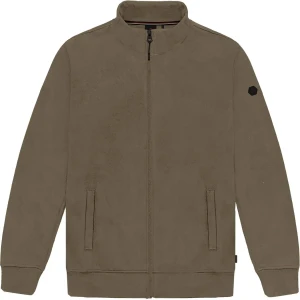Duża męska rozpinana bluza na stójce Double Urban Outfitters MTOP-1092 beżowa