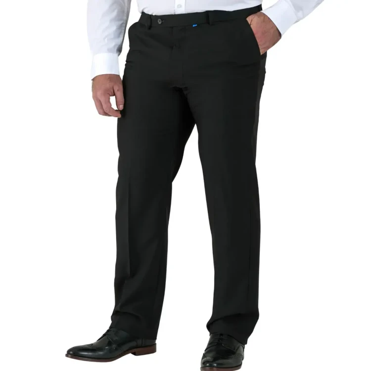 czarne eleganckie spodnie na kant plus size
