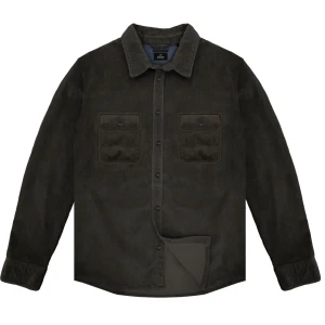 Duża męska koszula z grubego sztruksu z długim rękawem Double Urban Outfitters  GS-5116 ciemnoszara
