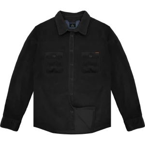 Duża męska koszula z grubego sztruksu z długim rękawem Double Urban Outfitters  GS-5116 czarna