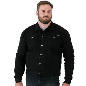 Duża kurtka jeansowa katana Duke Trucker czarna męska