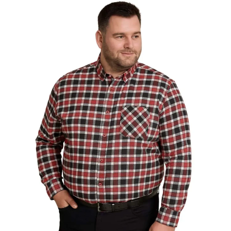 koszula w czerowa krate swieta okazje imprezy plus size