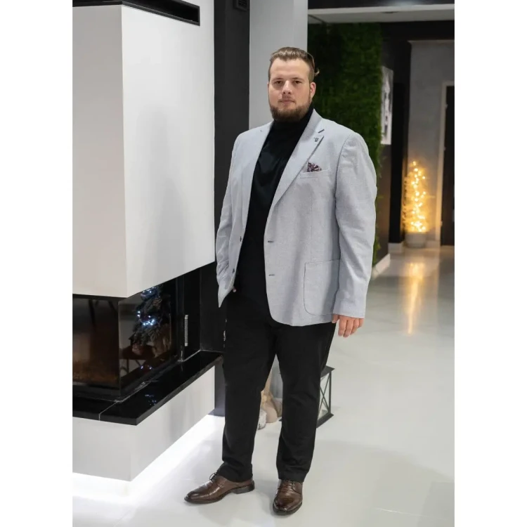 marynarka na kazda okazje szara plus size