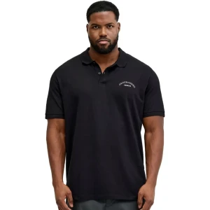 Duża męska polówka koszulka z kołnierzykiem Jack & Jones 12295974 czarna