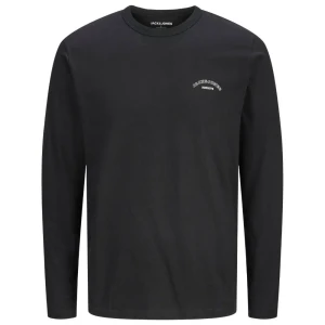 Duża męska koszulka z długim rękawem i napisem Jack & Jones 12295975 czarna
