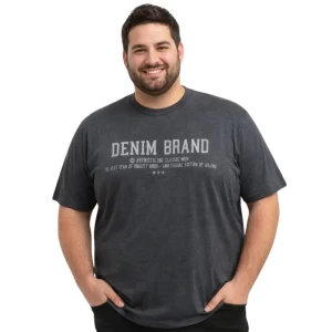 Duża męska koszulka t-shirt Adamo 139021-770 ciemnoszary
