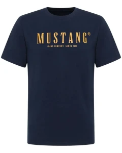 Duża koszulka t-shirt męski z napisem Mustang 1017378-4136 granatowy