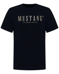 Duża koszulka t-shirt męski z napisem Mustang 1017378-4142 czarny