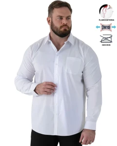 Duża koszula męska z długim rękawem gładka plamoodporna NON IRON Duke D555 Oliver biała