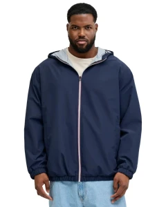 Duża męska przejściowa kurtka z kapturem Jack & Jones 12289247 granatowa