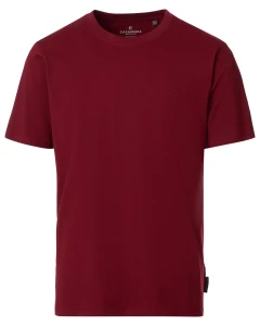 Duża męska koszulka gładka t-shirt Casa Moda 4200-401 głęboka czerwień