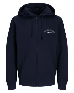 Duża męska bluza rozpinana z kapturem Jack & Jones 12289689 granatowa