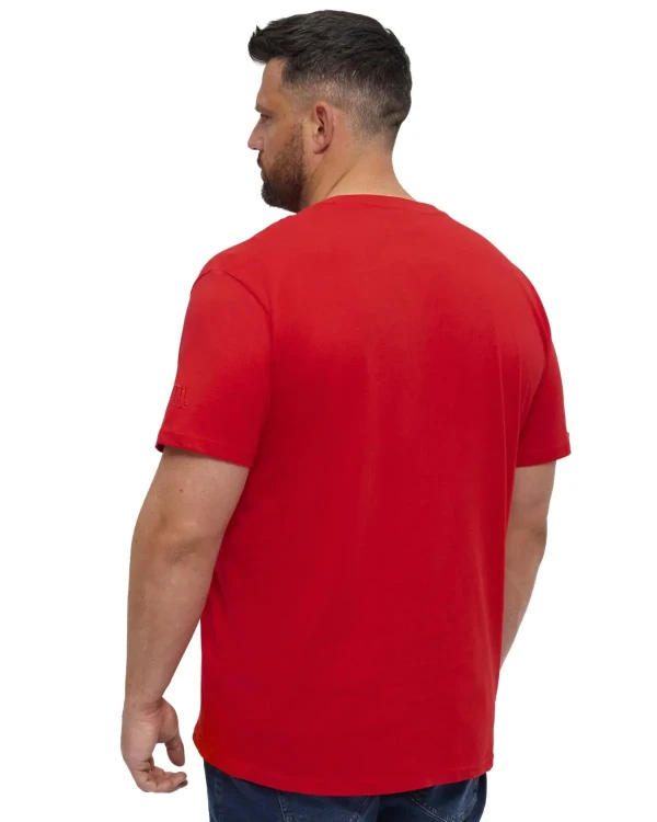 t-shirt czerwony gladki do kazdej stylizacji 4xl