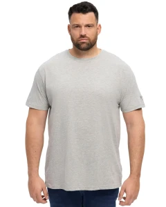 Duży męski gładki t-shirt North 56°4 99010-0050 jasnoszary