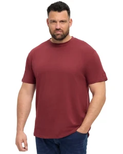 Duży męski gładki t-shirt North 56°4 99010-0380 bordowy