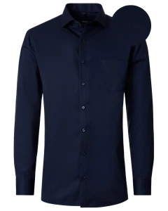Duża męska gładka koszula z długim rękawem NON IRON Venti 002880-116 granatowa