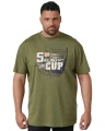 zielony duzy t-shirt z nadrukiem 7xl