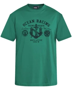 Duży męski t-shirt z nadrukiem koszulka z krótkim rękawem North Latitude 61121-0600 zielona