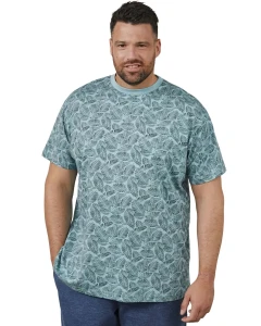 Duży męski wzorzysty t-shirt koszulka z krótkim rękawem North Latitude 61318-2259 jasnoniebieska