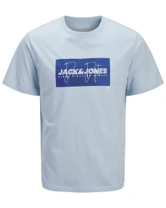 Duża męska koszulka z nadrukiem t-shirt Jack & Jones 12295973 błękitny