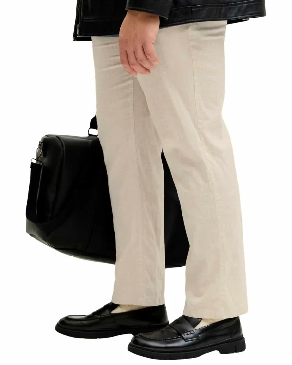 wygodne chinosy jasnoszare plus size