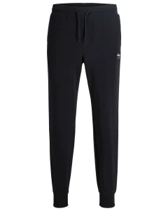 Duże męskie spodnie dresowe ze ściągaczami Jack & Jones 12296016  czarne