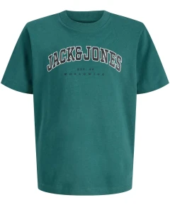 Duża męska koszulka bawełniana t-shirt z napisami Jack & Jones 12258871 morski