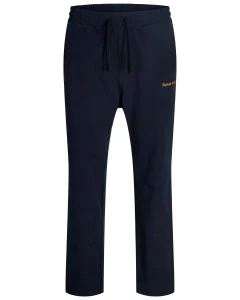 Duże męskie spodnie dresowe prosta nogawka Jack & Jones 12287504 granatowe