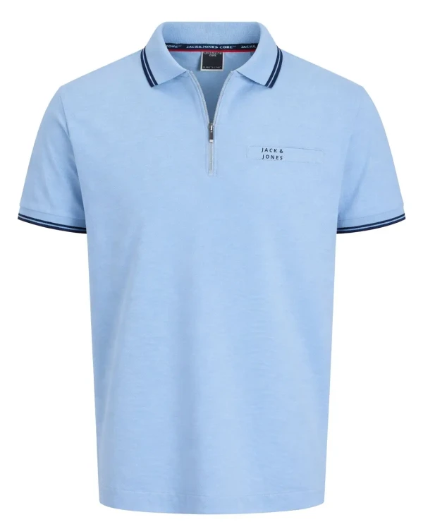 blekitna koszulka polo plus size