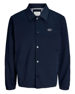 Duża męska lekka kurtka przejściowa z powłoką przeciwdeszczową Jack & Jones 12292980 granatowa