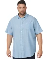 blekitna lniana koszula plus size