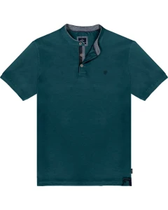 Duża męska koszulka polo na stójce gładka Double Urban Outfitters PS-3083 turkusowa
