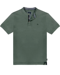 Duża męska koszulka polo na stójce gładka Double Urban Outfitters PS-3083 zielona