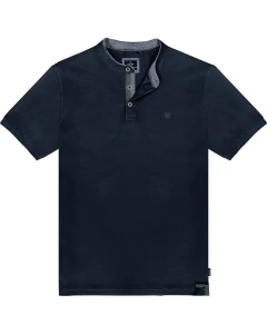 Duża męska koszulka polo na stójce gładka Double Urban Outfitters PS-3083 granatowa