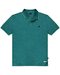Duża męska polówka koszulka z kołnierzykiem wzorzysta Double Urban Outfitters PS-3080 morska