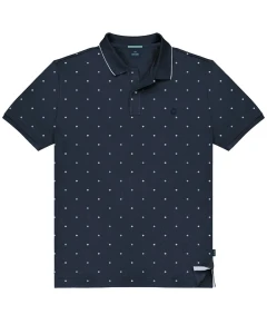 Duża męska polówka koszulka z kołnierzykiem wzorzysta Double Urban Outfitters PS-3080 granatowa