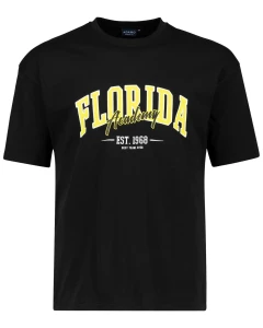 Duży męski t-shirt koszulka z nadrukiem Florida Adamo 131613-700 czarna