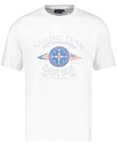 Duży męski t-shirt koszulka z nadrukiem Adamo 131611-100 biała