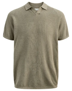 Duża męska koszulka z kołnierzykiem polówka dzianinowa krótki rękaw Jack & Jones 12295960 szara