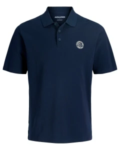 Duża męska koszulka z kołnierzykiem polówka z krótkim rękawem Jack & Jones 12289707 granatowa
