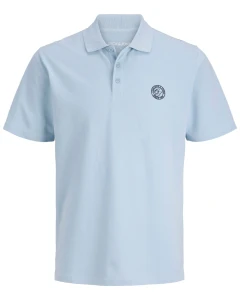 Duża męska koszulka z kołnierzykiem polówka z krótkim rękawem Jack & Jones 12289707 błękitna