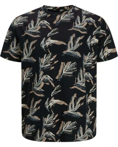 Duża męska wzorzysta koszulka t-shirt Jack & Jones 12297267 czarny