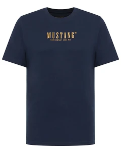 Duża męska koszulka krótki rękaw t-shirt  z napisem Mustang 1017393-4136 granatowy