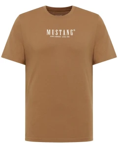 Duża męska koszulka krótki rękaw t-shirt  z napisem Mustang 1017393-3145 jasnobrązowy