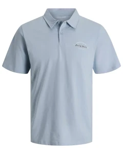 Duża męska koszulka polo z kołnierzykiem Jack & Jones 12289682 błękitna