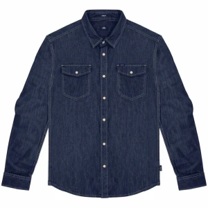 Duża męska koszula jeansowa z długim rękawem Double Urban Outfitters DS-5128 granatowa