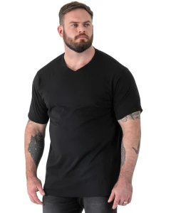 Duża koszulka męska z dekoltem w serek Duke D555 Signature V-neck czarna