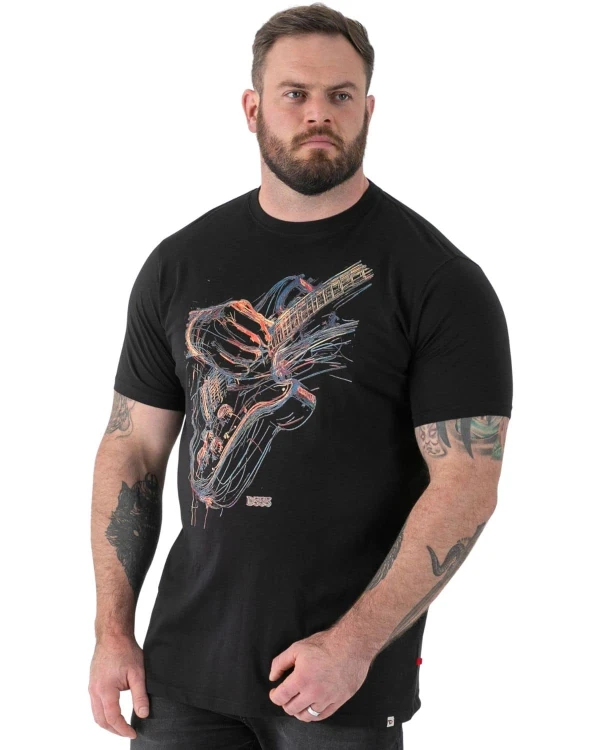 duza meska koszulka z nadrukiem gitary